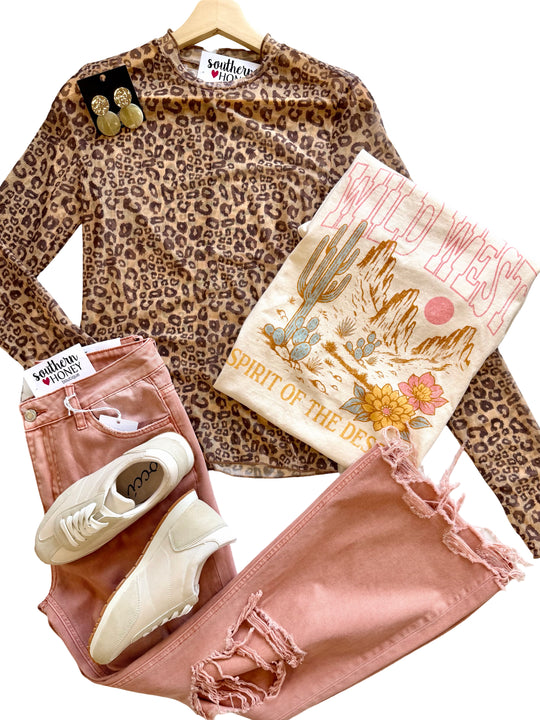 The Leopard Mesh Top