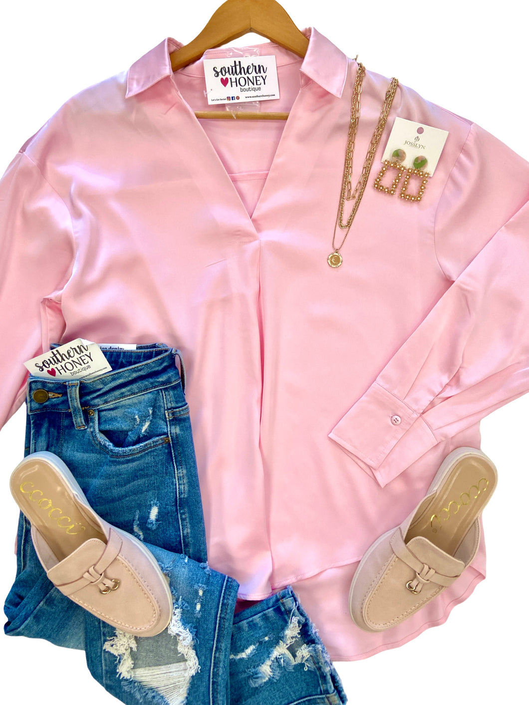 The Elsie Satin Blouse