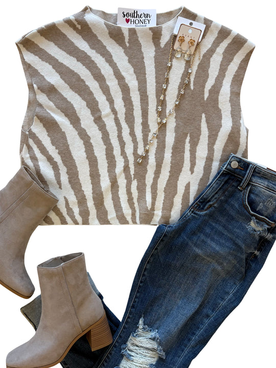 The Tiger Print Mock Neck