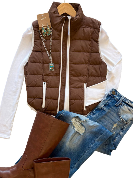 The Contrast Trim Vest