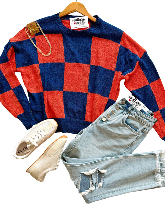 The Aviana Checkered Sweater