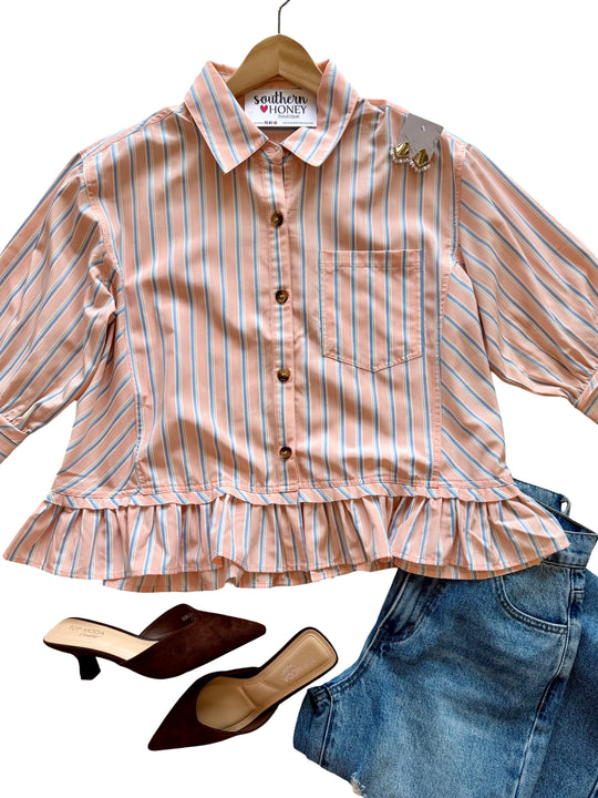 The Striped Peplum Top