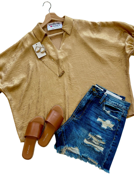 The Metallic Dolman Top