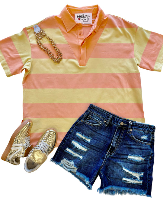 The Collared Striped Top