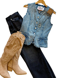 The Scalloped Denim Vest