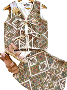 The Woven Front Tie Vest