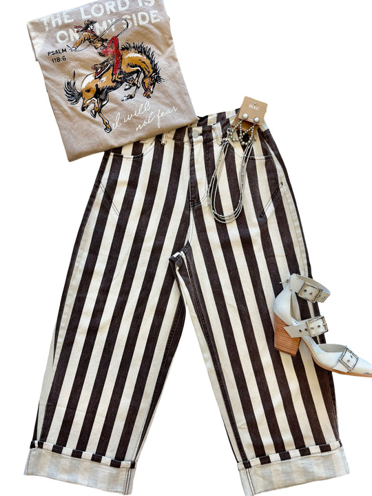 The Stripe Rolled Jeans