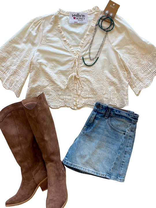 The Floral Front Tie Blouse