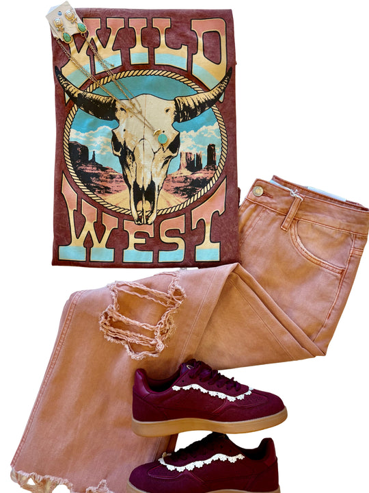 The Lotus Cow Skull Graphic