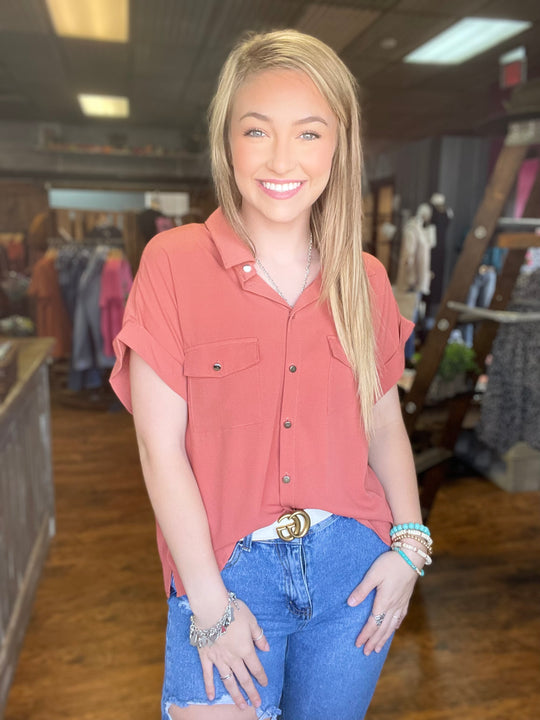 The Avenley Button Down Top