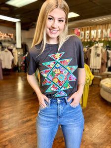 The Barb's Floral Aztec Graphic Tee